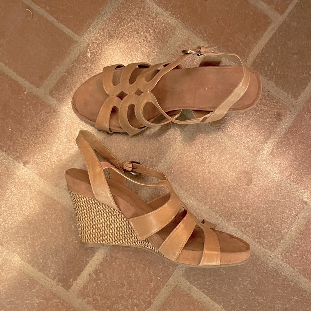 Wedge Strappy Leather Sandals